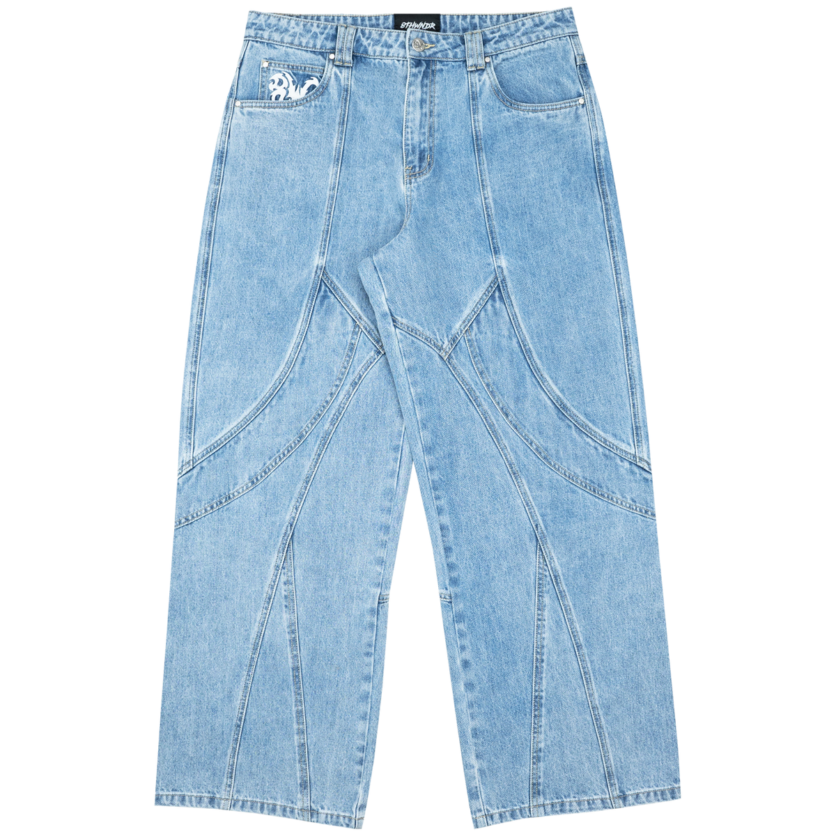 8W PANEL BAGGY JEANS BLUE