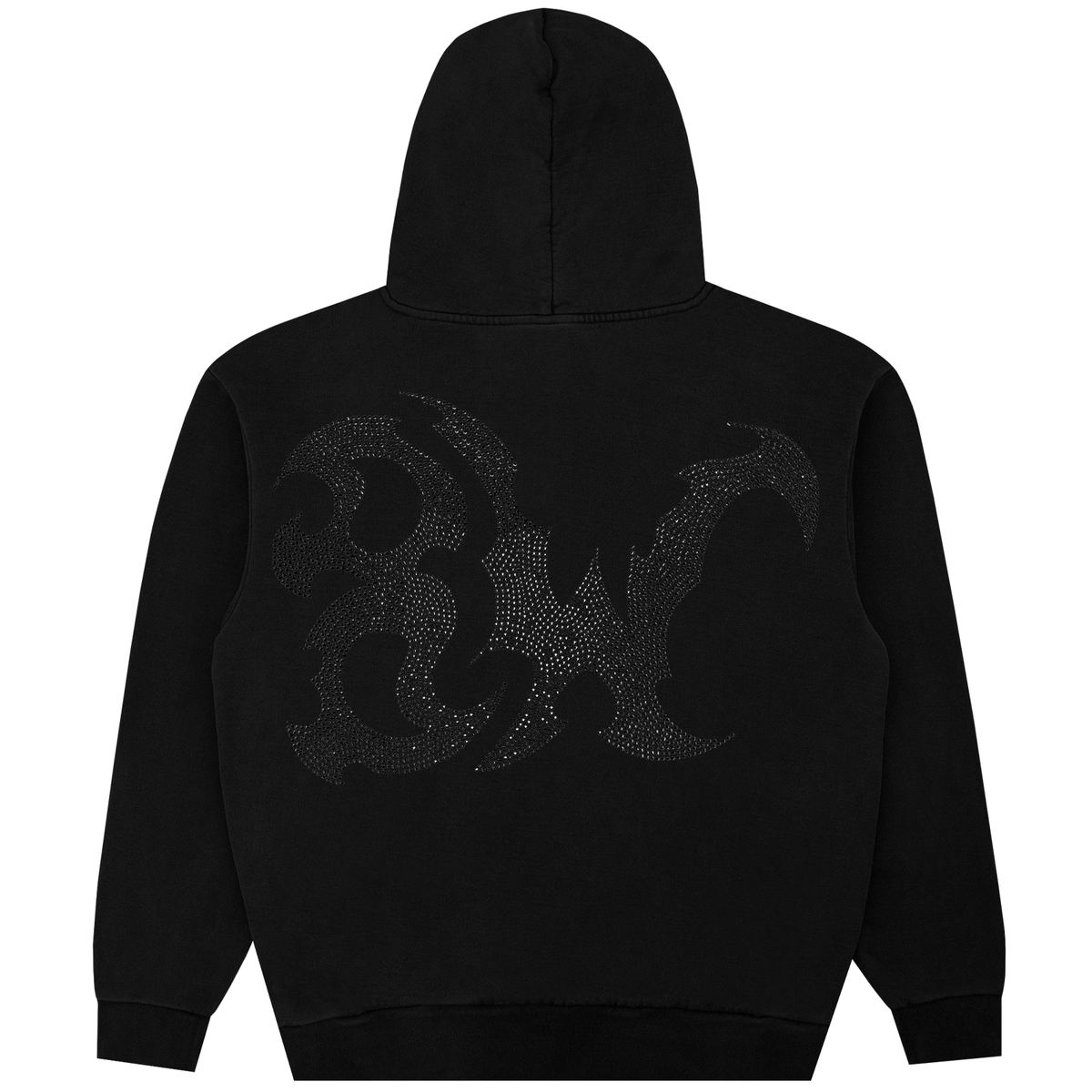 8W RHINESTONE HOODIE BLACK