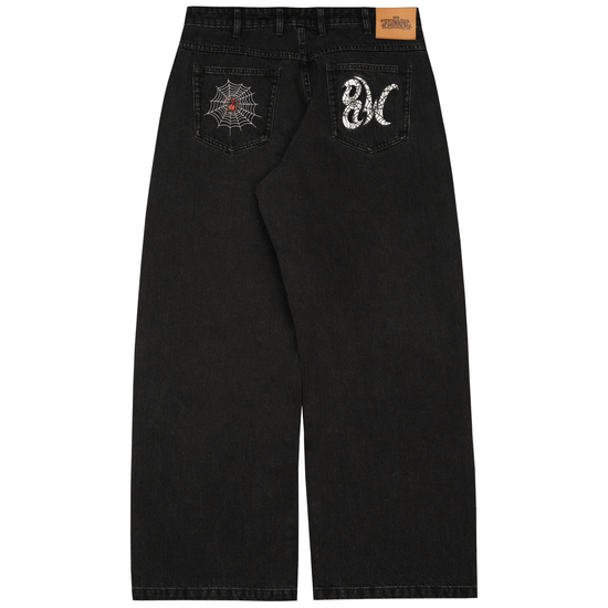8W SPIDER BAGGY JEANS BLACK