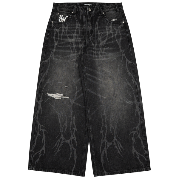 
    8W TRIBAL DISTRESSED BAGGY JEANS BLACK Featured Image
