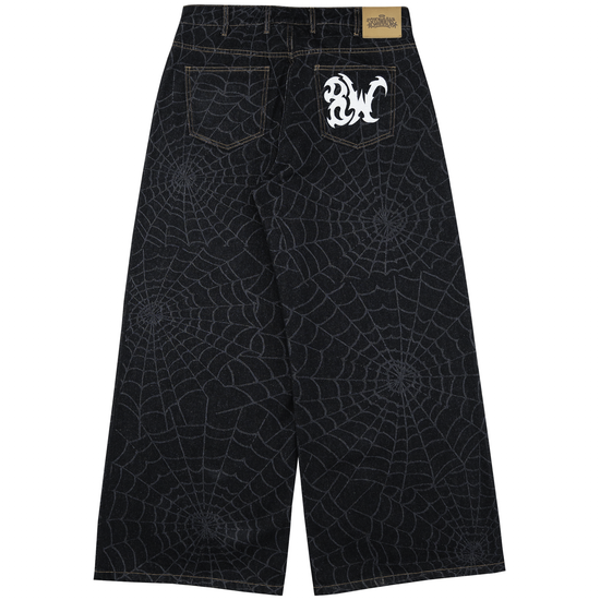 8W BAGGY WEB JEANS BLACK
