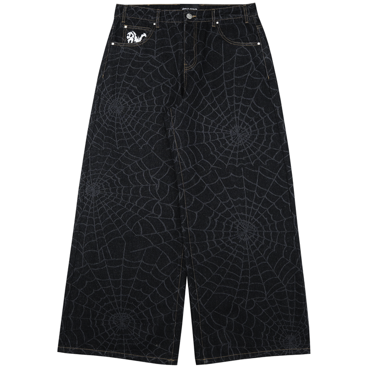 8W BAGGY WEB JEANS BLACK