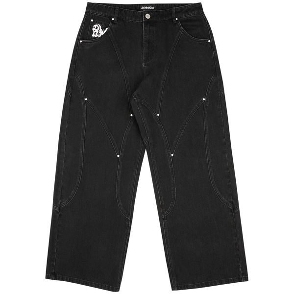 
    8W PANEL BAGGY JEANS BLACK Featured Image
