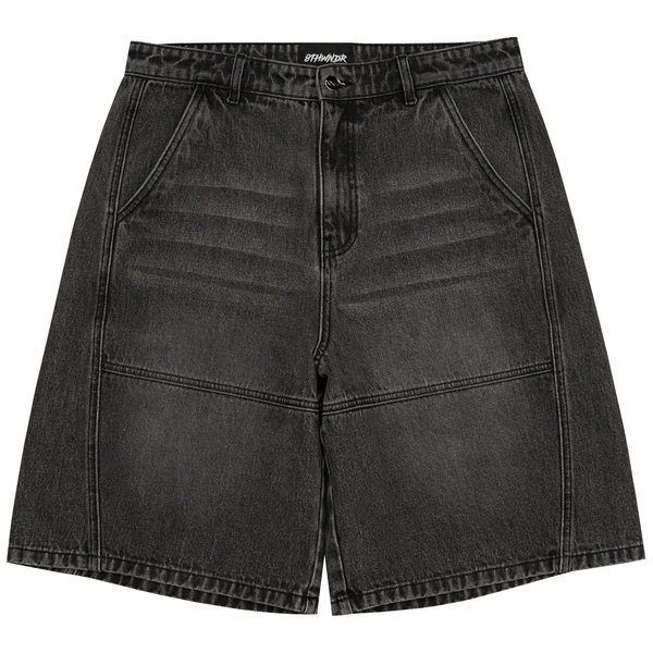 
    8W PANEL BAGGY JORTS BLACK — white background front Featured Image
