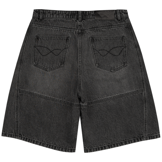 8W PANEL BAGGY JORTS BLACK — white background back