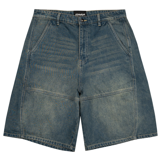 8W PANEL BAGGY JORTS BLUE — white background front
