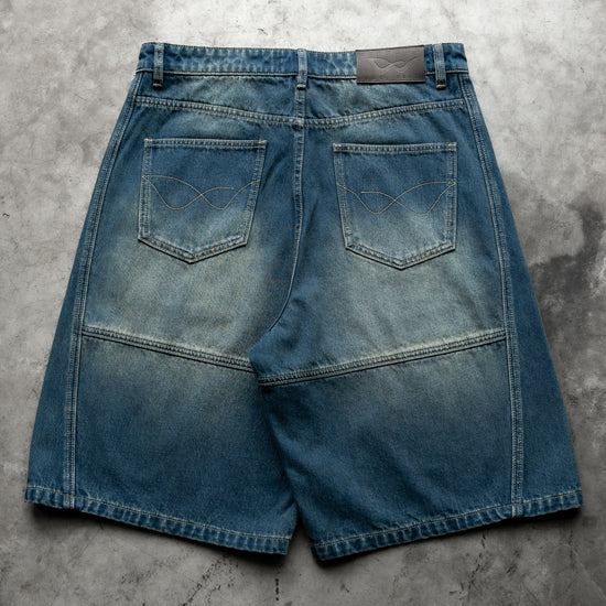 8W PANEL BAGGY JORTS BLUE — concrete full back