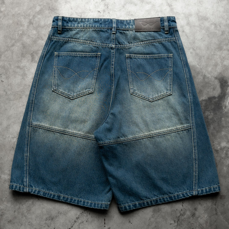 8W PANEL BAGGY JORTS BLUE — concrete full back