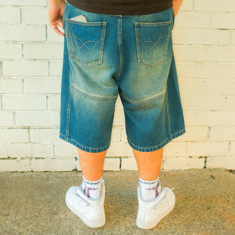 8W PANEL BAGGY JORTS BLUE — lookbook back