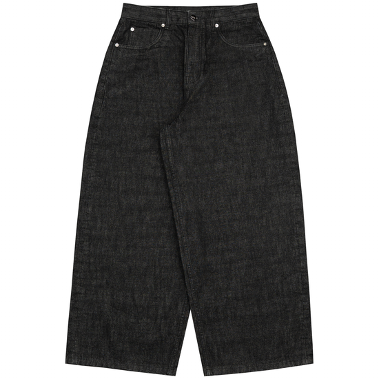 8W SELVEDGE BAGGY DENIM BLACK — white background front
