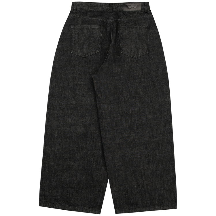 8W SELVEDGE BAGGY DENIM BLACK — white background back