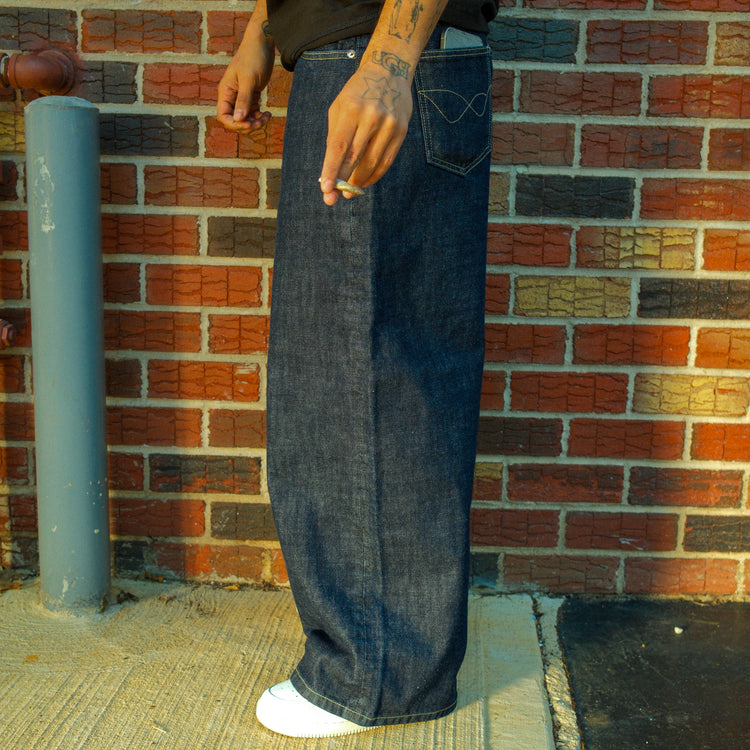8W SELVEDGE BAGGY DENIM INDIGO — lookbook back