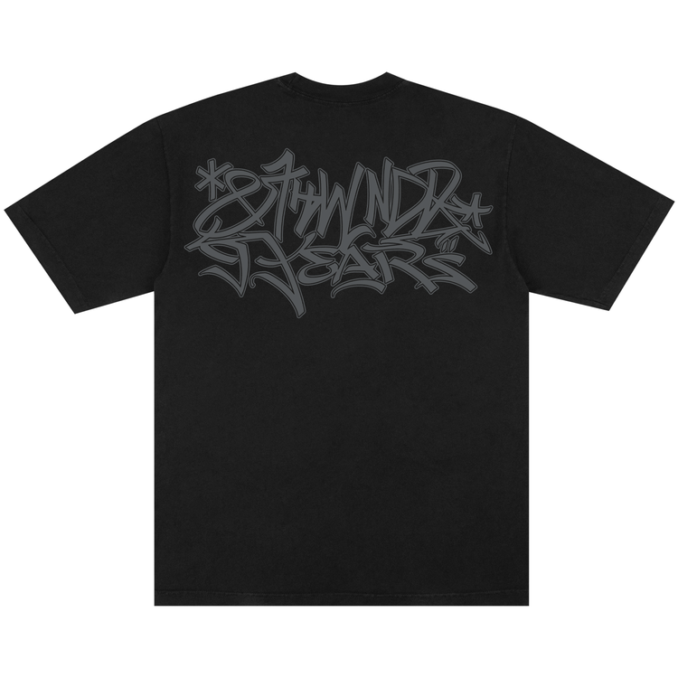 9 YEAR GRAFFITI TEE BLACK