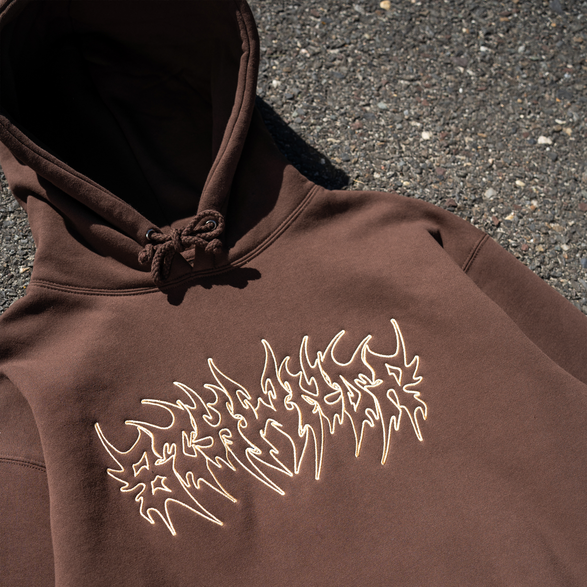 TRIBAL LOGO HOODIE BROWN