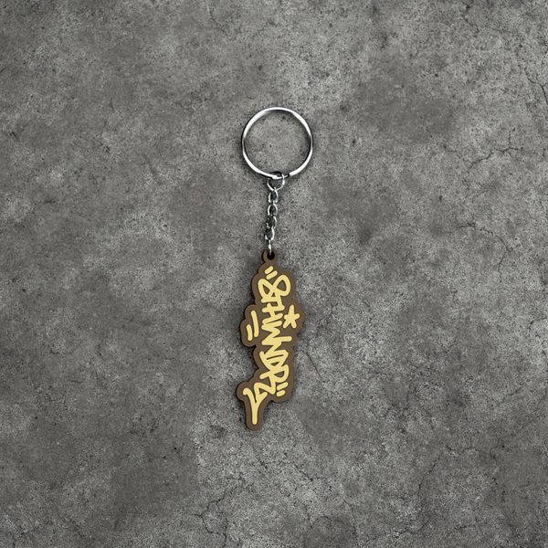 GRAFFITI KEYCHAIN BROWN/CREAM - Second Image