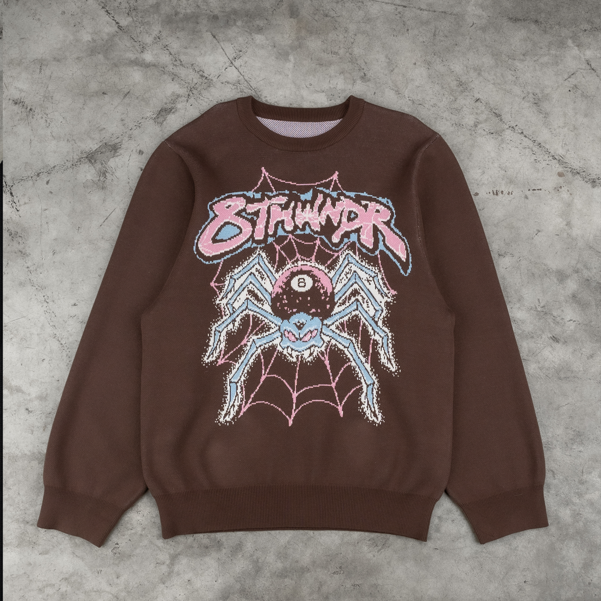 SPIDER KNITTED SWEATER BROWN