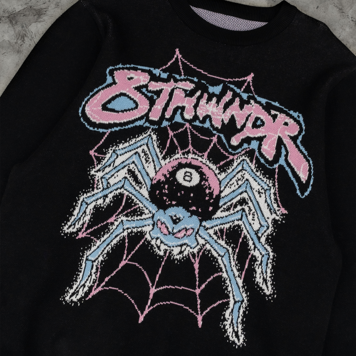 SPIDER KNITTED SWEATER BLACK