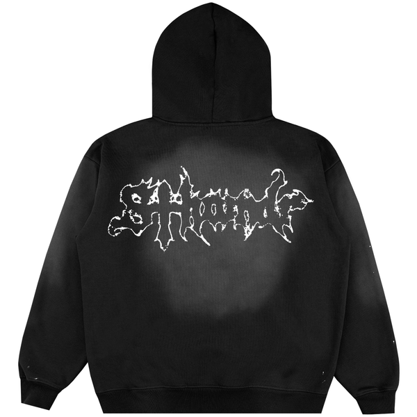 CROSS LOGO HOODIE BLACK PAINT - Second Image