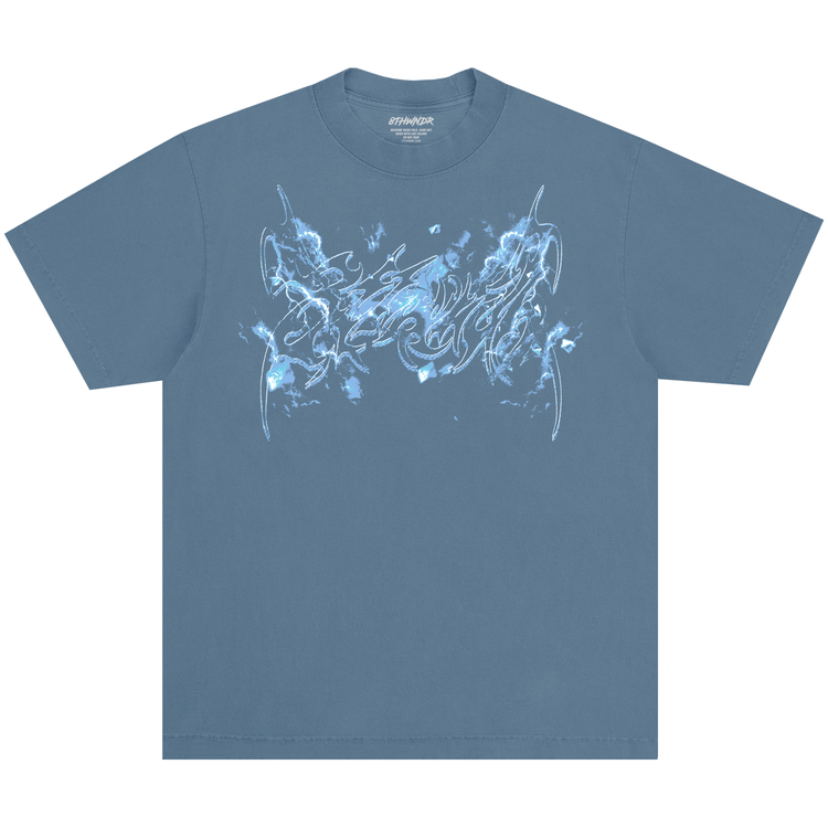 CYBERSPINE TEE WASHED DENIM