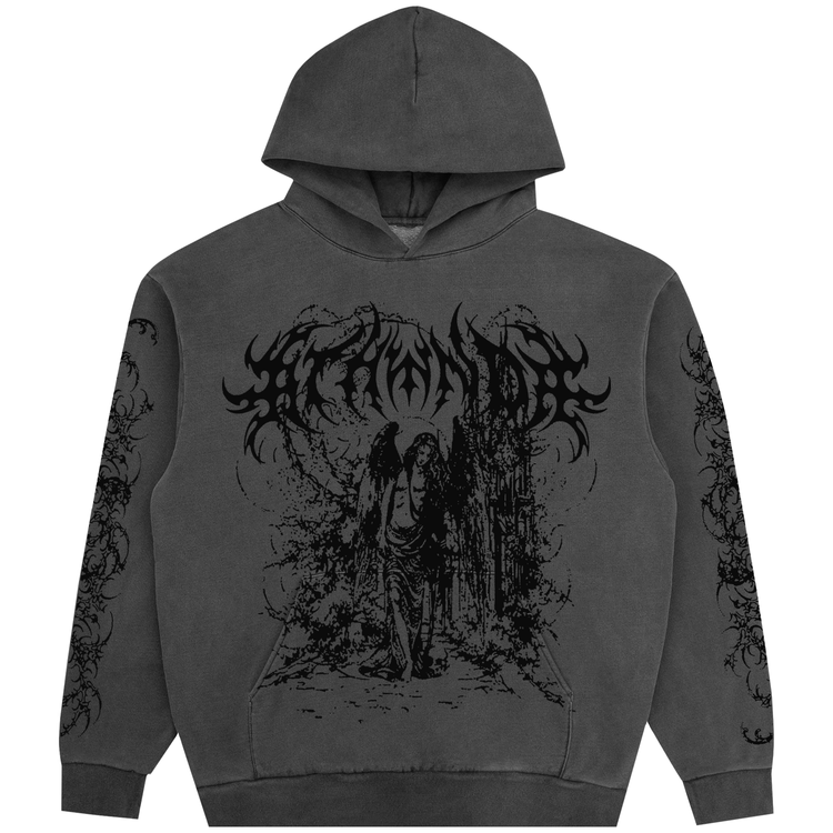 FALLEN ANGEL HOODIE VINTAGE BLACK