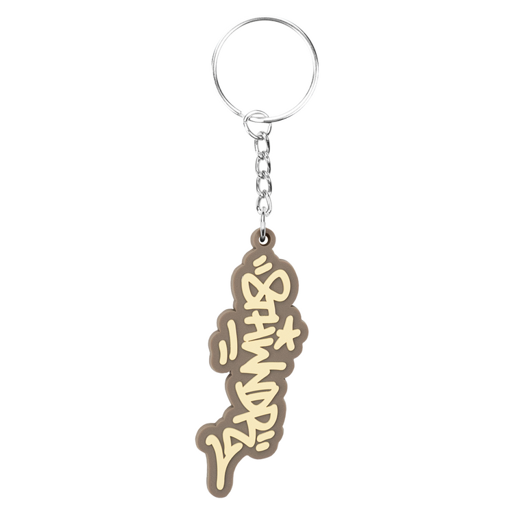 GRAFFITI KEYCHAIN BROWN/CREAM