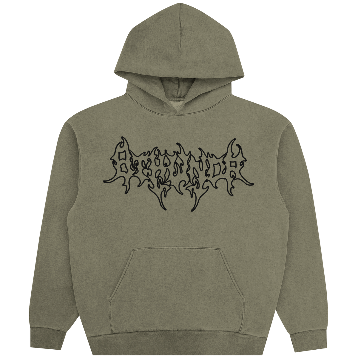 LOGO EMBROIDERED HOODIE OLIVE