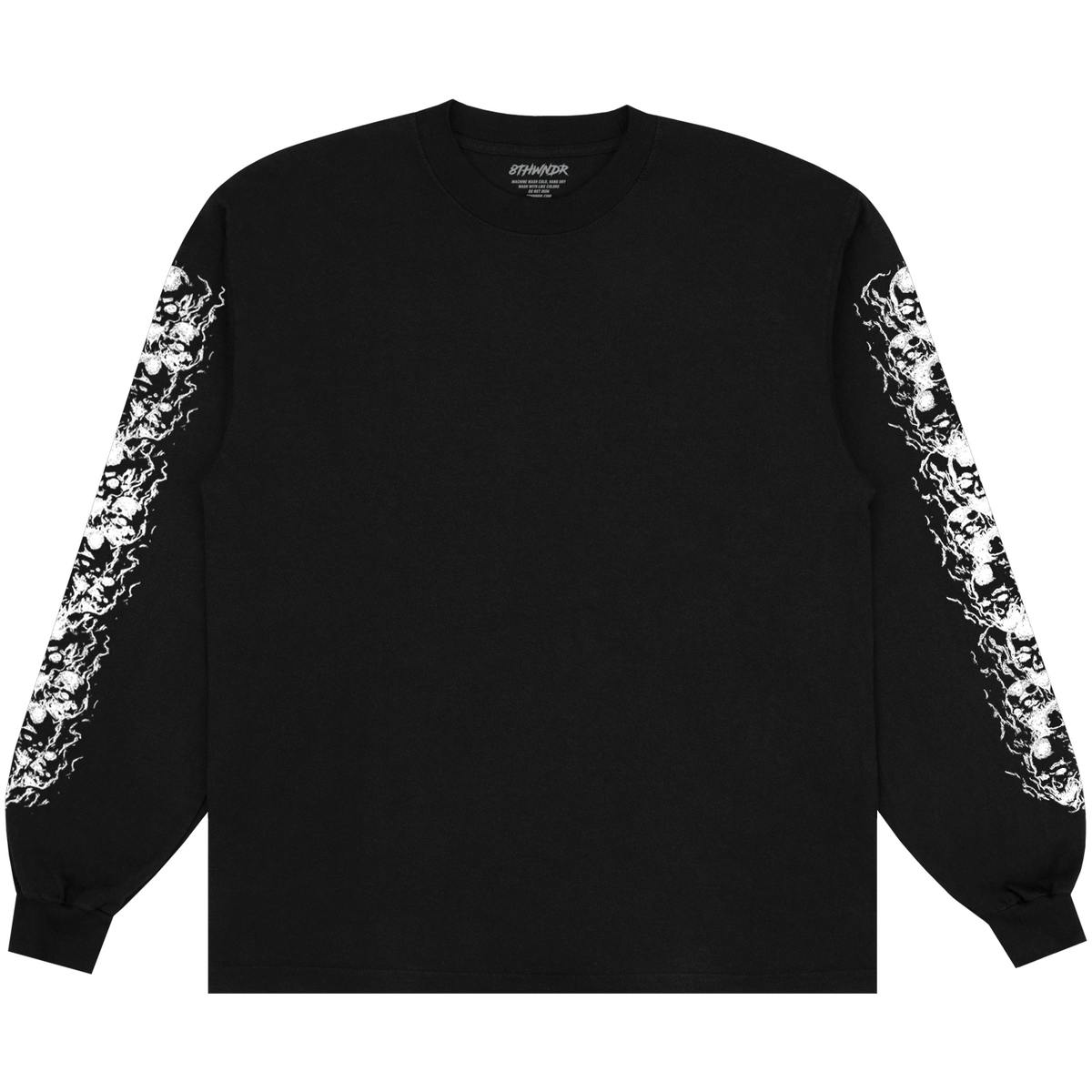 SKULL SLEEVE L/S TEE BLACK