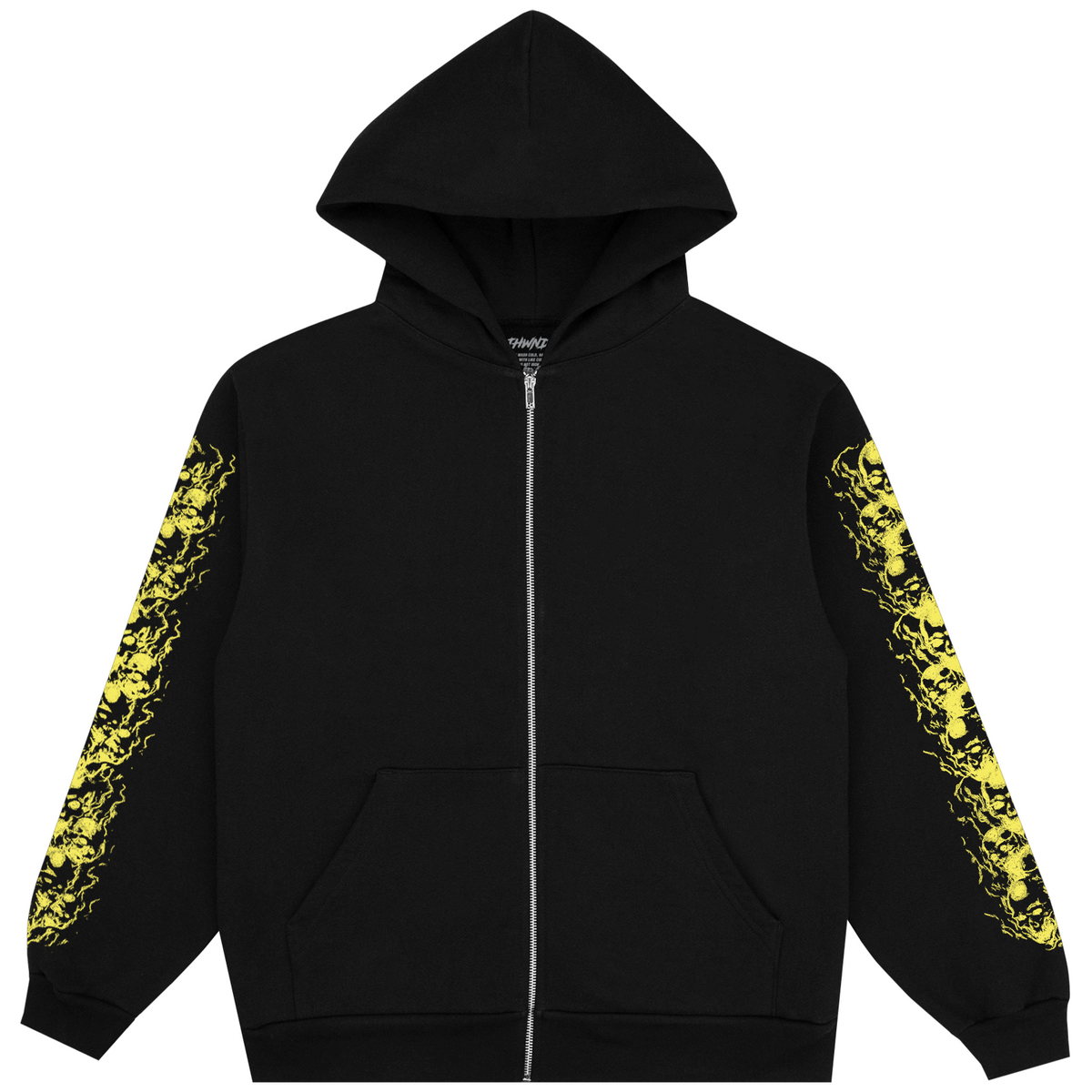 SKULL SLEEVE ZIP UP BLACK