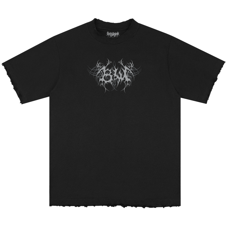 TRIBAL 8W DISTRESSED TEE BLACK