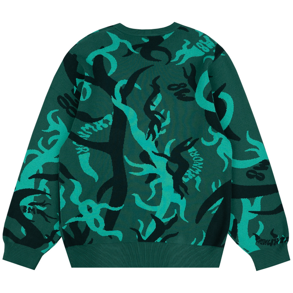 TRIBAL KNITTED SWEATER GREEN - Second Image