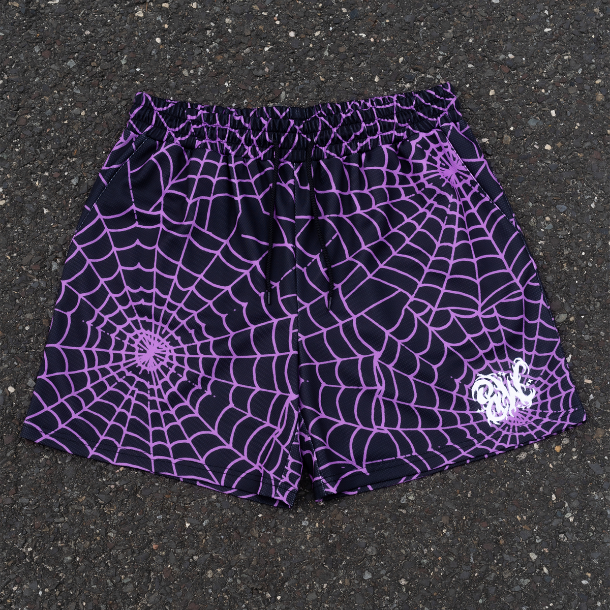 WEB MESH SHORTS BLACK / PURPLE