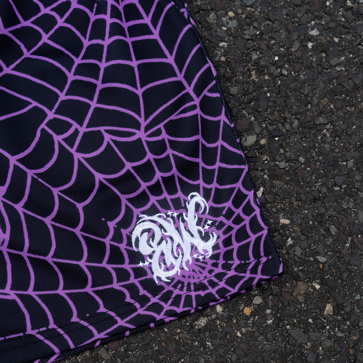 WEB MESH SHORTS BLACK / PURPLE
