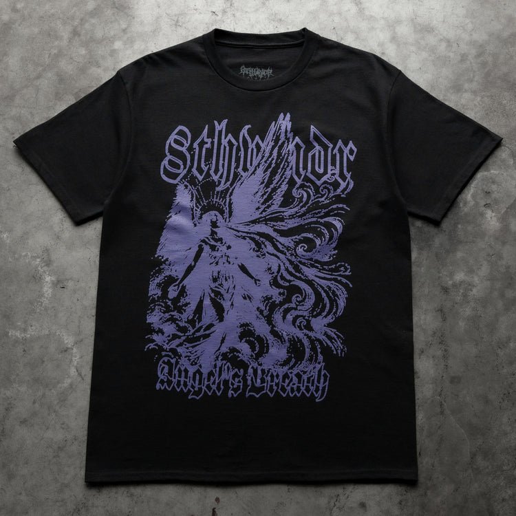 ANGEL’S BREATH TEE BLACK — concrete full front