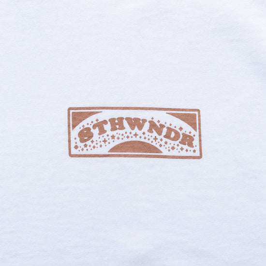 ONE WISH WONDER TEE WHITE — concrete front design close-up